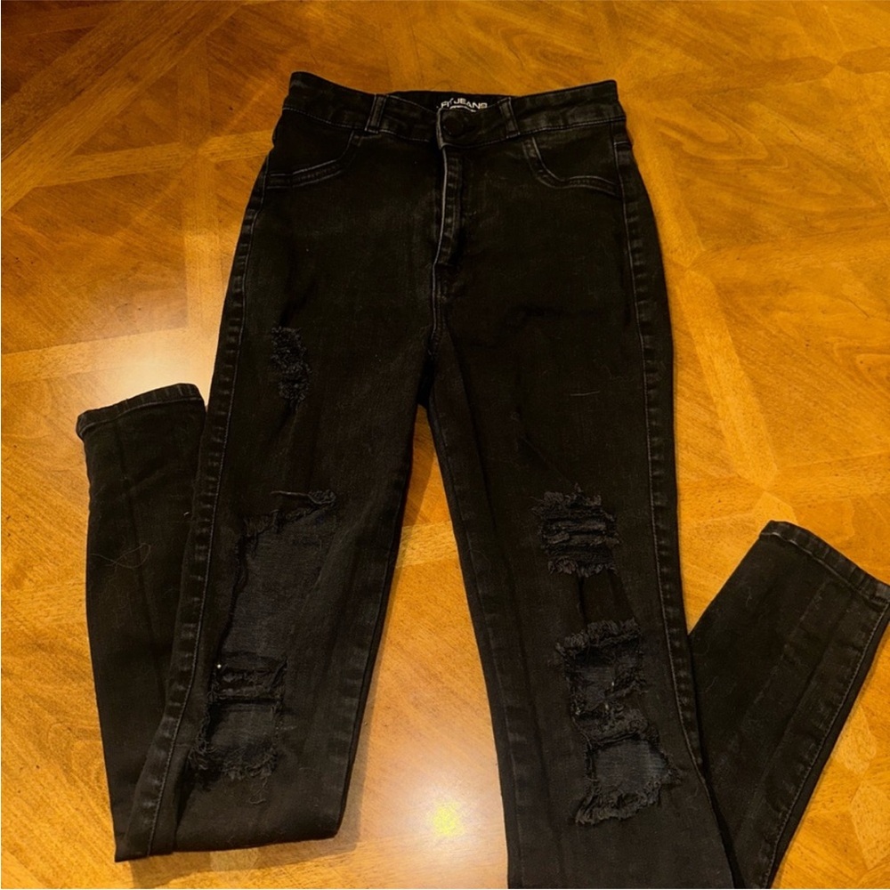 FITJEANS Black Distressed Women's Jeans XS